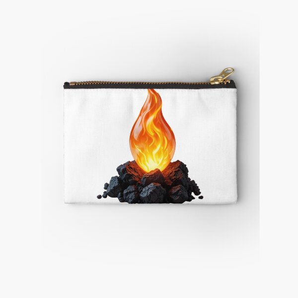 Item preview, Vibrant Flame Emanating from Textured Coal on Black Background designed and sold by Creative88Art.