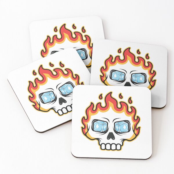 Item preview, Cartoonish Style Firey Ice Cube Eyes Skull designed and sold by Brainstorming99.