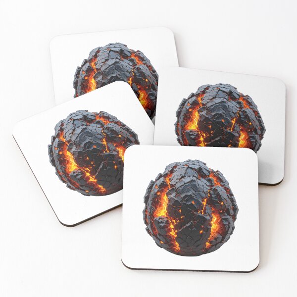 Item preview, Glowing Cracked Sphere with Lava Like Light on Black Background designed and sold by Creative88Art.