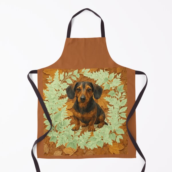 Item preview, Geometric Dachshund in Autumn Leaves designed and sold by GeoWild Designs.