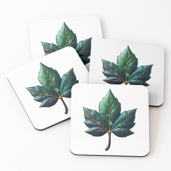 Item preview, Stylized Metallic Leaf with Gradient Colors and Golden Veins designed and sold by Creative88Art.