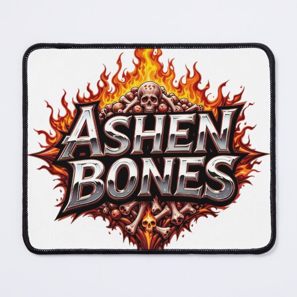 Item preview, Fiery Ashen Bones Design with Skulls and Flames on Black Background designed and sold by Creative88Art.