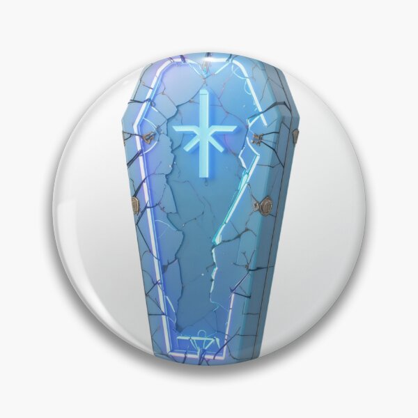 Item preview, Glowing Blue Coffin with Neon Cross and Cracked Surface designed and sold by Creative88Art.