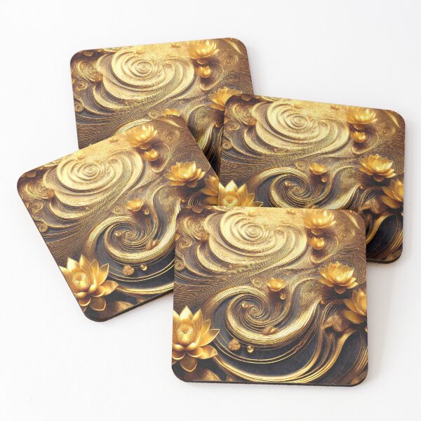 Item preview, Gold Lotus Swirls designed and sold by MystAvalon.