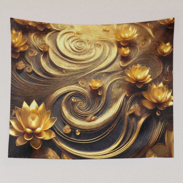 Item preview, Gold Lotus Swirls designed and sold by MystAvalon.