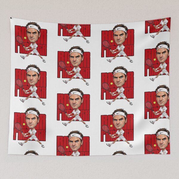 Item preview, Funny caricature of Roger Federer, the king of London, a tennis legend from Switzerland designed and sold by vectorlove.