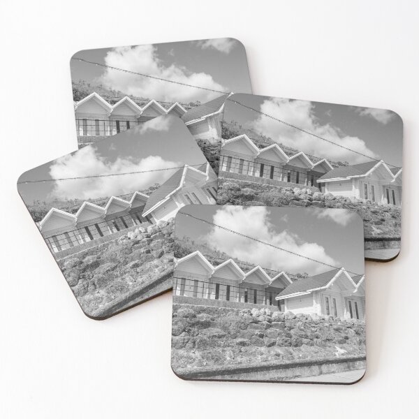 Item preview, Scarborough beach huts. Black and white designed and sold by yackers1.