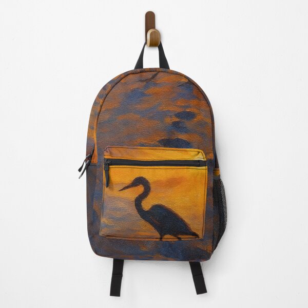 Item preview, Heron at Sunset Beach Painting – Coastal Wall Art Print designed and sold by ldjcustomdesign.