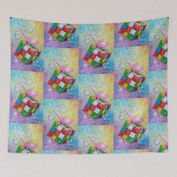 Item preview, Rubix Cube Axolotl Watercolor designed and sold by RLawrenceArt.