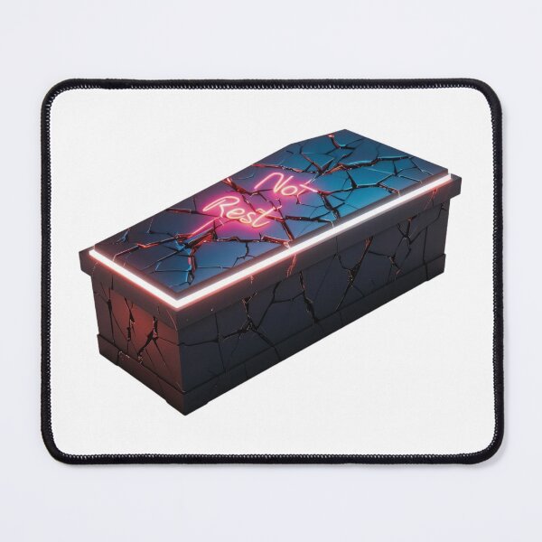 Item preview, Stylized Coffin with Neon Pink Text and Cracked Surface Design designed and sold by Creative88Art.