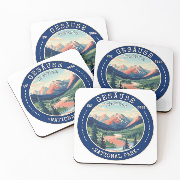 Item preview, Gesäuse National Park in Styria Austria, Retro Travel Art Circle Emblem designed and sold by MaateoDesign.