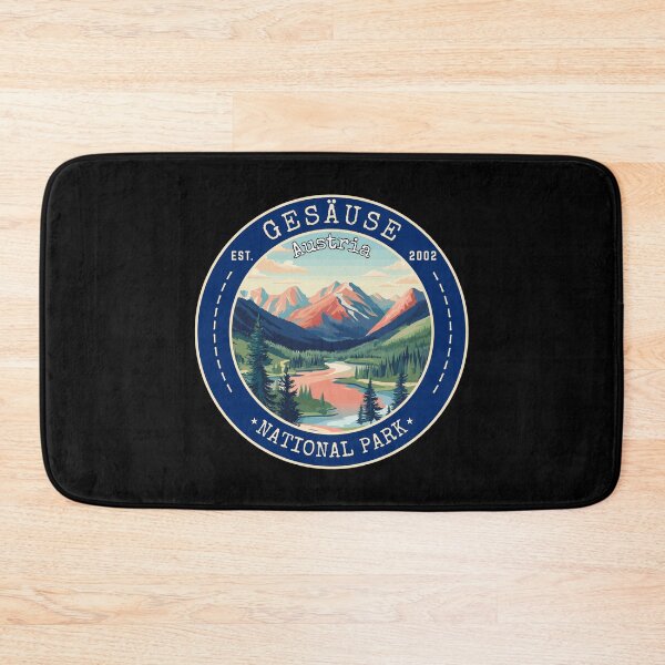 Item preview, Gesäuse National Park in Styria Austria, Retro Travel Art Circle Emblem designed and sold by MaateoDesign.
