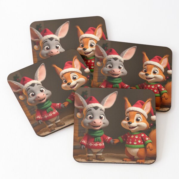Item preview, Diddle Donkey and Nibbles the Squirrel Cute Christmas Animal Friends designed and sold by acceleratorhams.