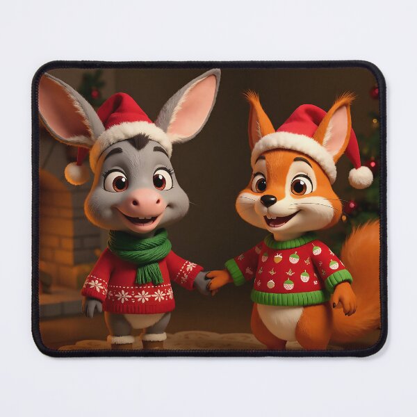 Item preview, Diddle Donkey and Nibbles the Squirrel Cute Christmas Animal Friends designed and sold by acceleratorhams.