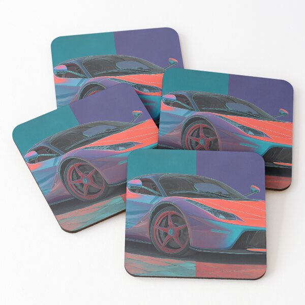 Item preview, Bright Pop Art Ferrari LaFerrari Supercar Illustration designed and sold by AutoPopStudio.