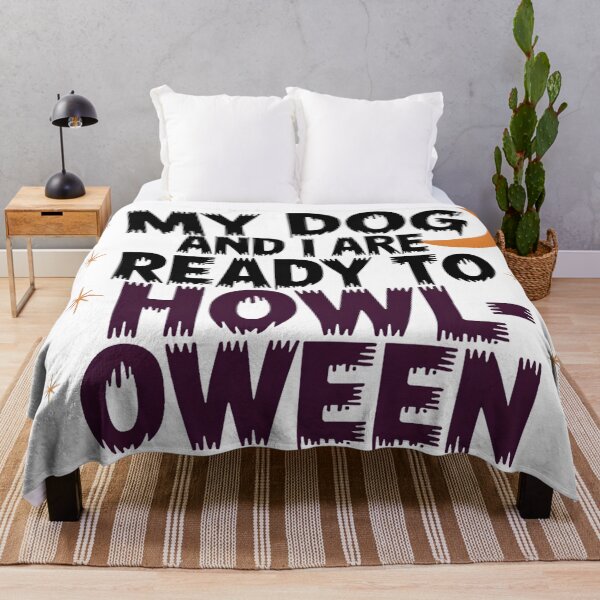 Item preview, My Dog and I Are Ready to Howl-oween Art | Funny Pet Halloween Design designed and sold by AnnDesignStudio.