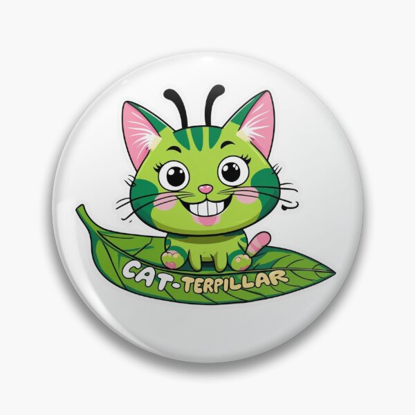 Item preview, CATterpillar – Funny Cute Cat Caterpillar Pun Illustration designed and sold by printsofgigi.