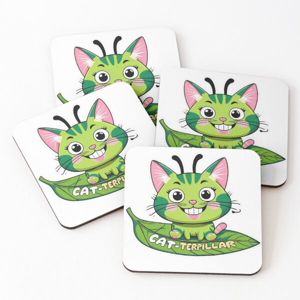 Item preview, CATterpillar – Funny Cute Cat Caterpillar Pun Illustration designed and sold by printsofgigi.