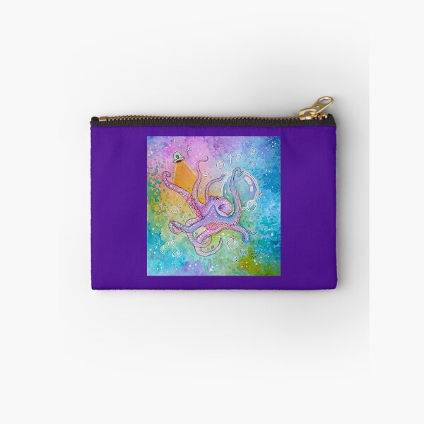Item preview, Space octopus Alien UFO Bubbles sky night stars moon designed and sold by RLawrenceArt.