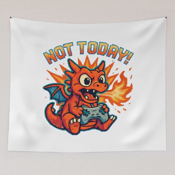 Item preview, Not Today Pixel Dragon Tee Not Today Pixel Dragon Tee designed and sold by OhMyCotton.