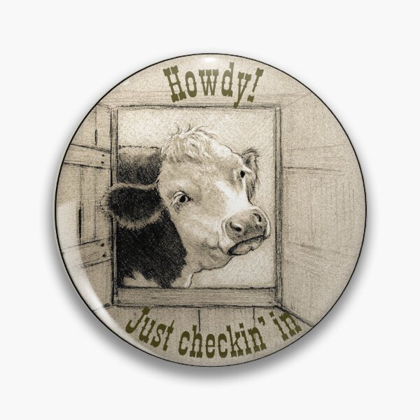 Item preview, Cow Peeking in Barn Window: HOWDY, Just Checkin' In designed and sold by JoyfulWhimsy.