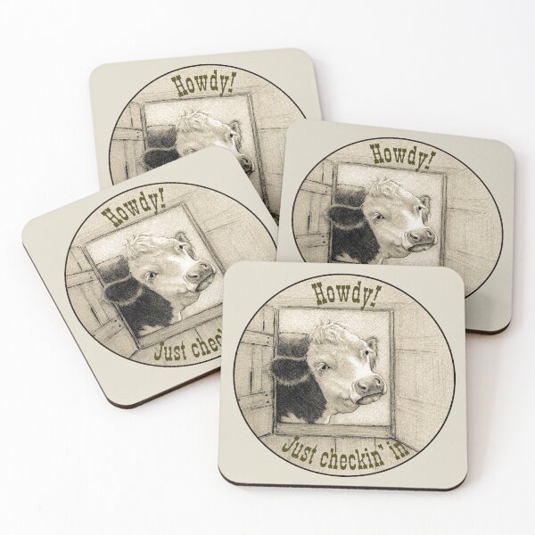 Item preview, Cow Peeking in Barn Window: HOWDY, Just Checkin' In designed and sold by JoyfulWhimsy.
