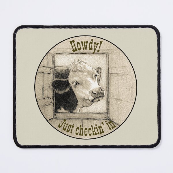 Item preview, Cow Peeking in Barn Window: HOWDY, Just Checkin' In designed and sold by JoyfulWhimsy.