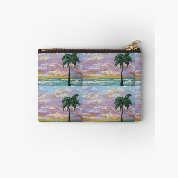Item preview, Tropical Sunrise Serenity – Palm Tree & Ocean Acrylic-Oil Painting designed and sold by PEACELOVERSART.