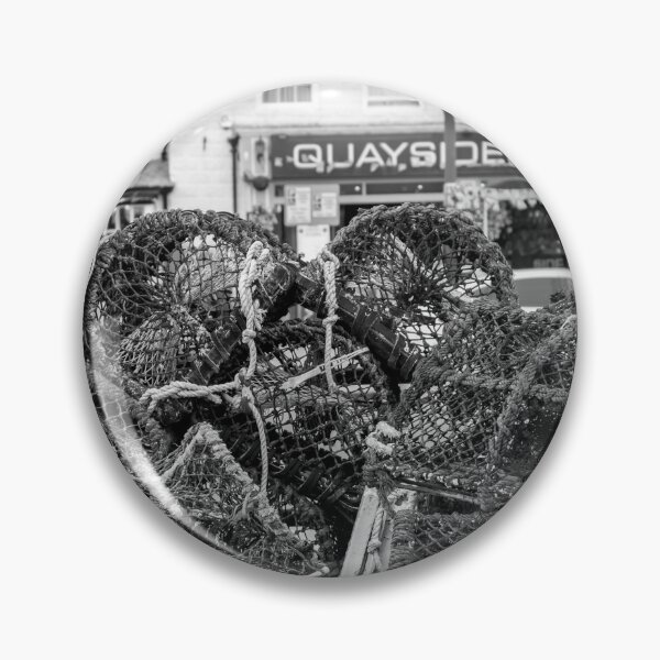Item preview, Crab and lobster pots on the quayside in black and white designed and sold by yackers1.