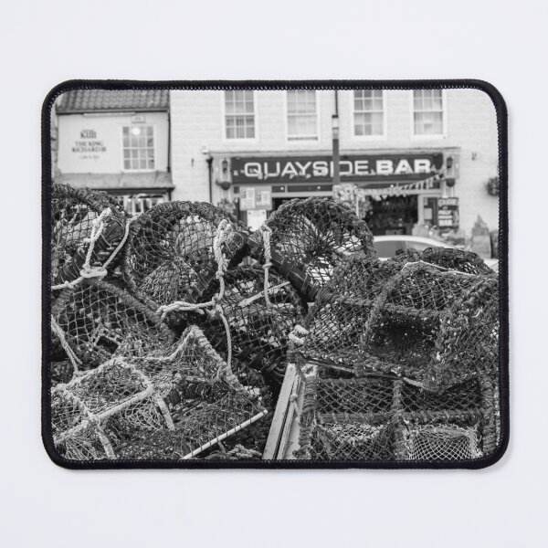 Item preview, Crab and lobster pots on the quayside in black and white designed and sold by yackers1.