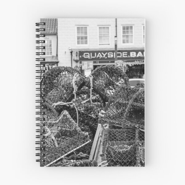 Item preview, Crab and lobster pots on the quayside in black and white designed and sold by yackers1.