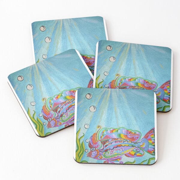Item preview,  Rainbow Tropical Fish by PeaceLoversArt – Whimsical Ocean Painting designed and sold by PEACELOVERSART.