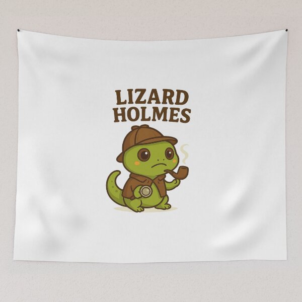 Item preview, Lizard Holmes – Funny Chibi Detective Lizard Design designed and sold by TotemTales.