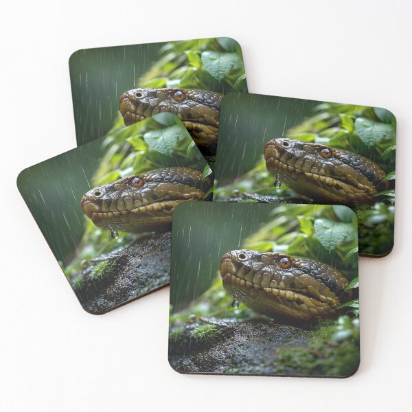 Item preview, Vibrant Snake in Rainforest Rain designed and sold by eyeconart.