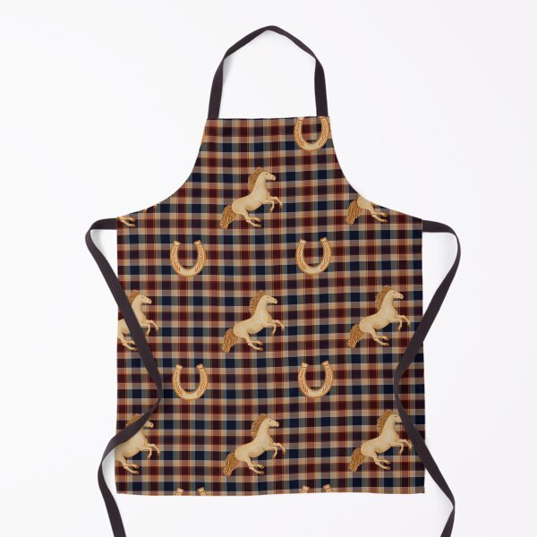 Item preview, Equestrian Plaid Tartan - Autumn Country Club Horse & Horseshoe  designed and sold by holu_designs.