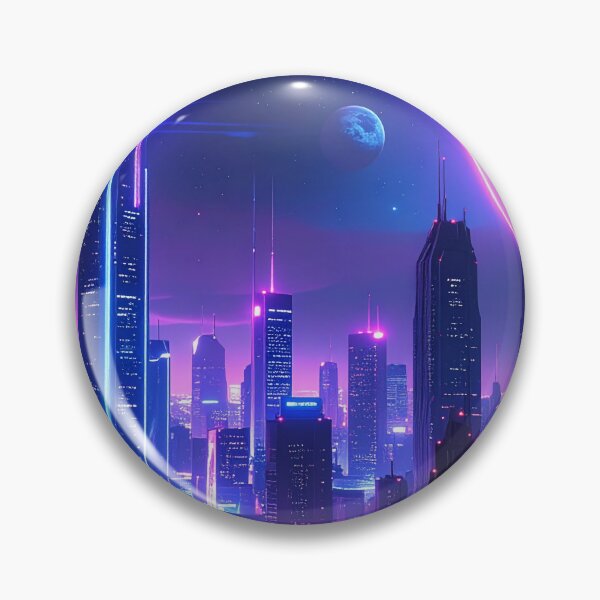 Item preview, Neon Cyberpunk Futuristic City Poster designed and sold by SlamPrint.