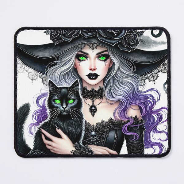 Item preview, Halloween Witch With Black Cat designed and sold by Eiwaprints.