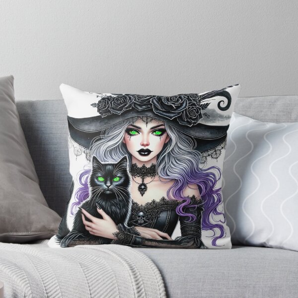 Item preview, Halloween Witch With Black Cat designed and sold by Eiwaprints.