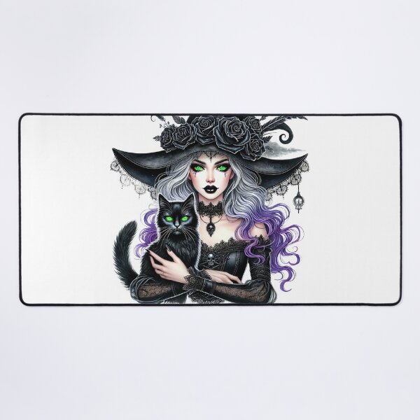 Item preview, Halloween Witch With Black Cat designed and sold by Eiwaprints.