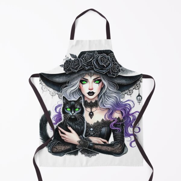 Item preview, Halloween Witch With Black Cat designed and sold by Eiwaprints.
