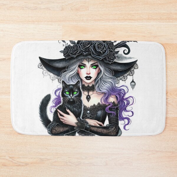 Item preview, Halloween Witch With Black Cat designed and sold by Eiwaprints.