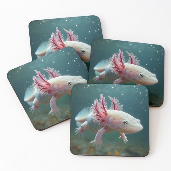Item preview, Whimsical Axolotl in Tranquil Waters – Aquatic Animal Artwork designed and sold by eyeconart.