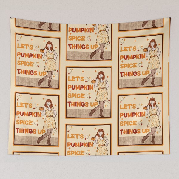 Item preview, let’s pumpkin spice things up - autumn pumpkin spice pinup designed and sold by crestfallenmermaid.
