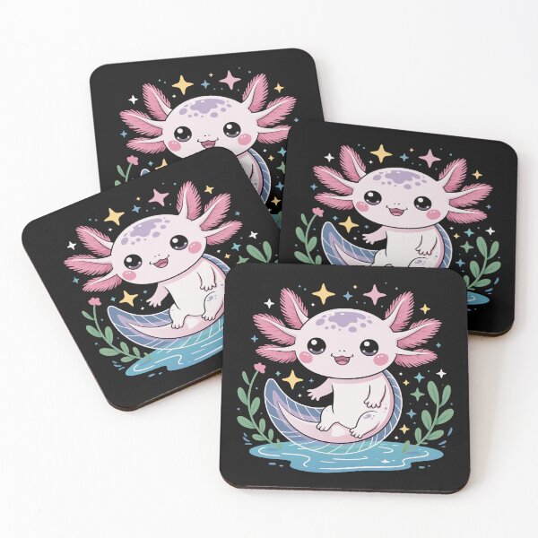 Item preview, Smiling Tiny Axolotl Chibi Style designed and sold by VividOrganica.