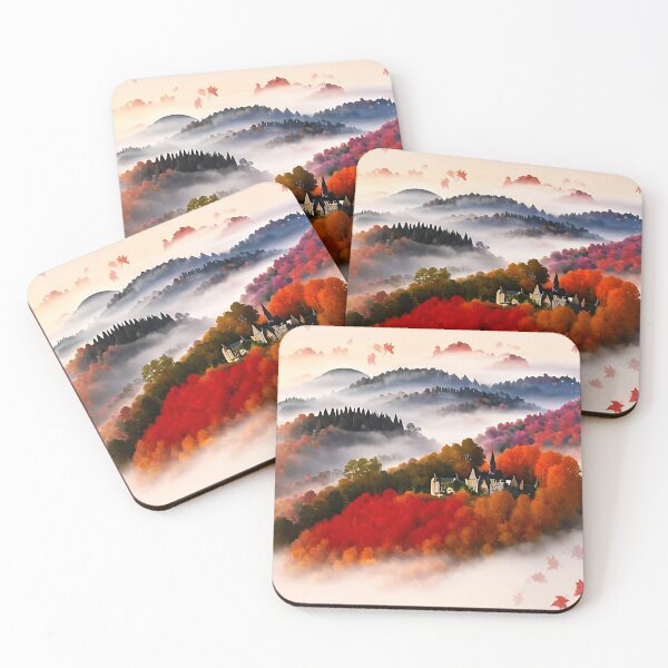 Item preview, Misty Autumn Castle in a Dreamy Forest designed and sold by Khala.