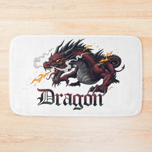 Item preview,  A Fierce Red Dragon Breathing Fire and Smoke with Bold Typography designed and sold by naser100.