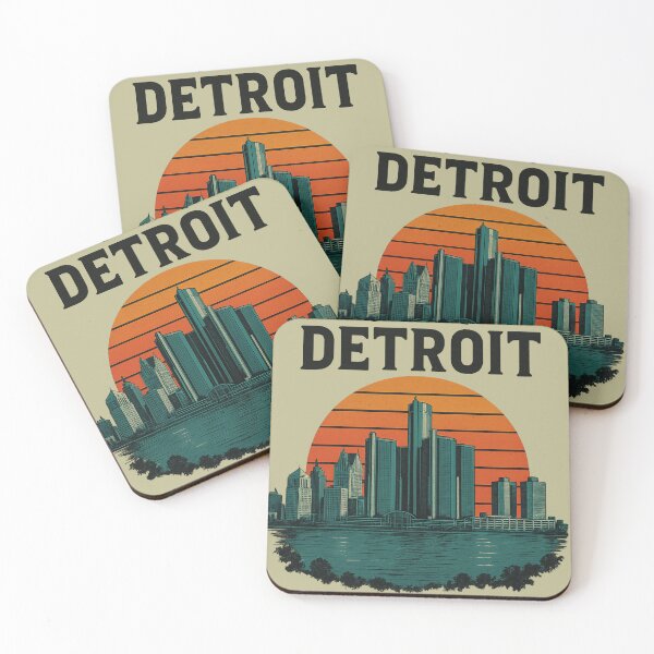 Item preview, Detroit Skyline Retro Sunset designed and sold by American Travels.