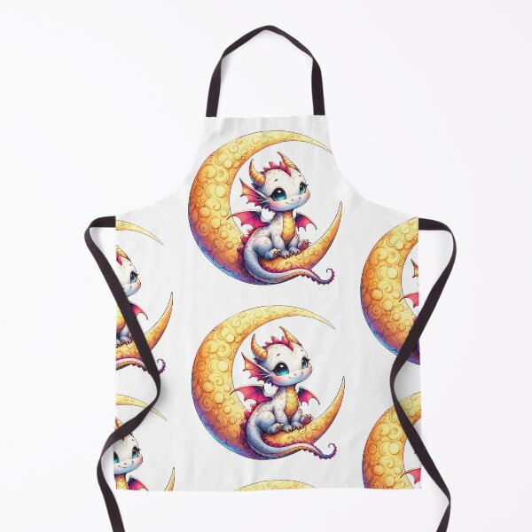 Item preview, Cute Baby Dragon on Moon – Fantasy Kawaii Illustration designed and sold by mybunnyparadise.