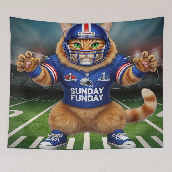 Item preview, Super Bowl Cat, Football Cat, Sunday Funday Cat designed and sold by Graphitti Squad.