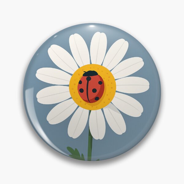 Item preview, “Minimal Vector of Daisy with Ladybug” designed and sold by Shahrzad72.